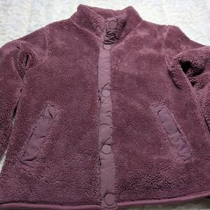 H&M Toddler Sherpa Fleece Jacket‎ Mauve Snap Front Size 4–6Y